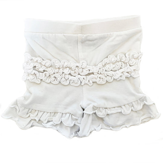 AnnLoren Baby Girls White Ruffle Butt Shorts 6/12 mo-2/3T-0