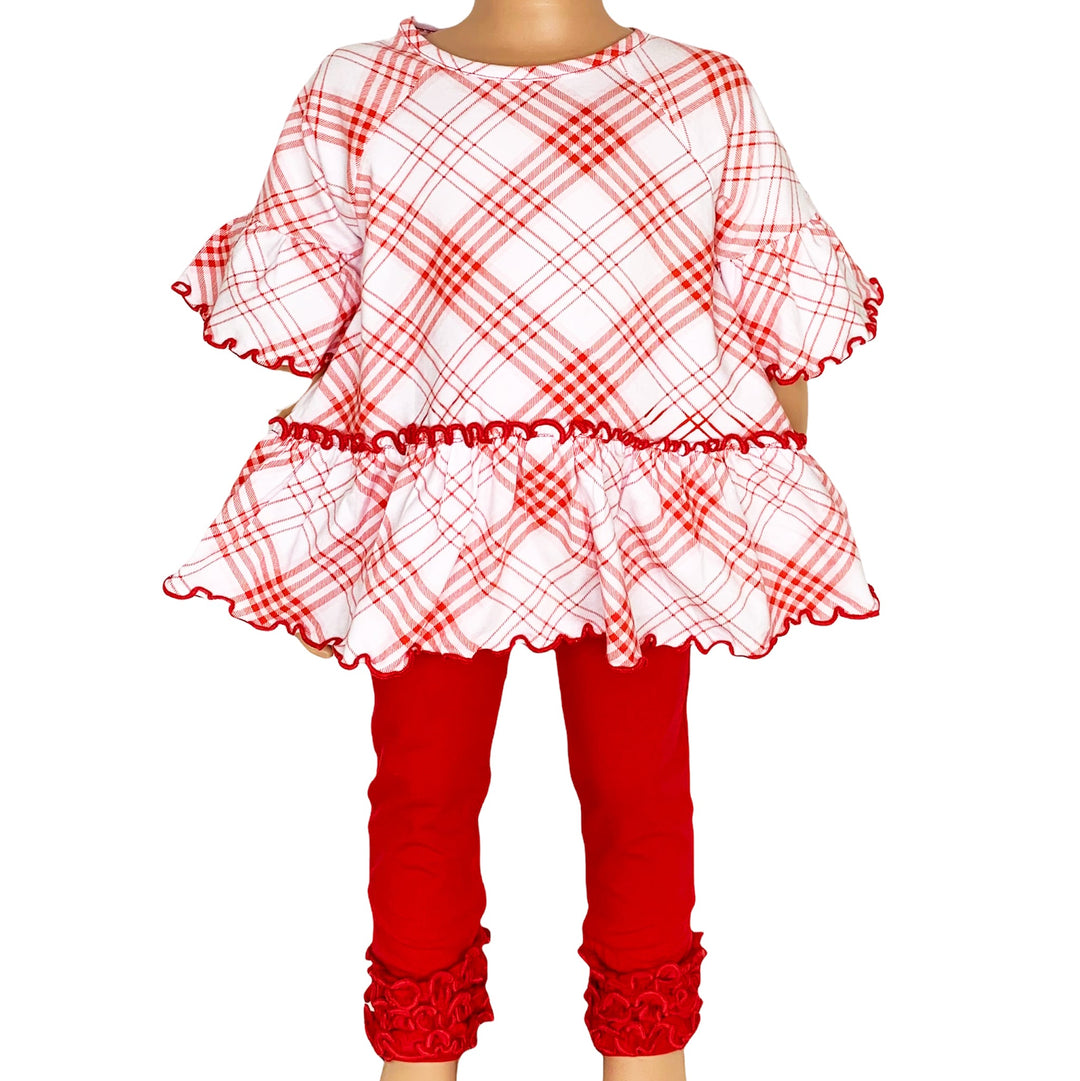 AnnLoren Baby & Big Girls Boutique Red Ruffle Butt Leggings-4