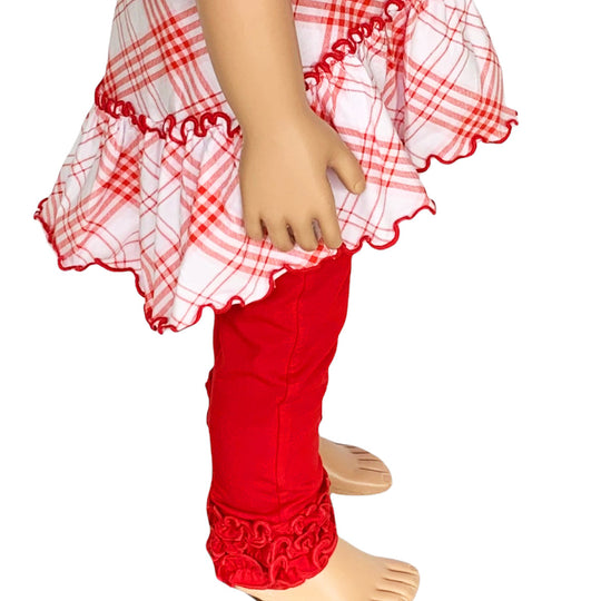 AnnLoren Baby & Big Girls Boutique Red Ruffle Butt Leggings-3