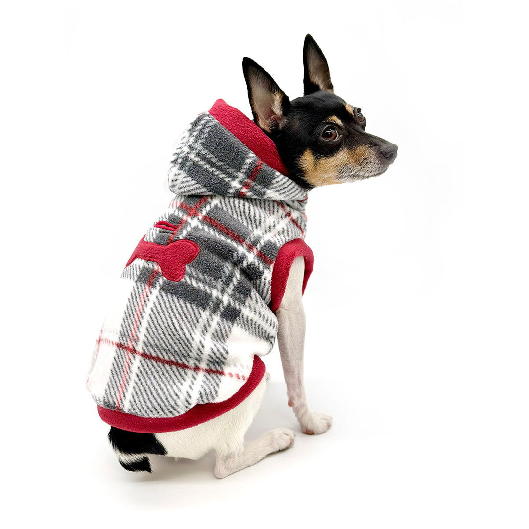 "Snowy Roads" Luxe Fleece Blanket Hoodie in Lodge Plaid - PLRC